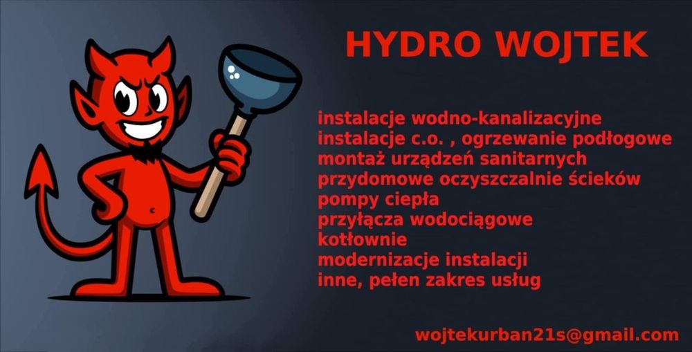 Hydraulik instalacje wod-kanalizacyjny, c.o.