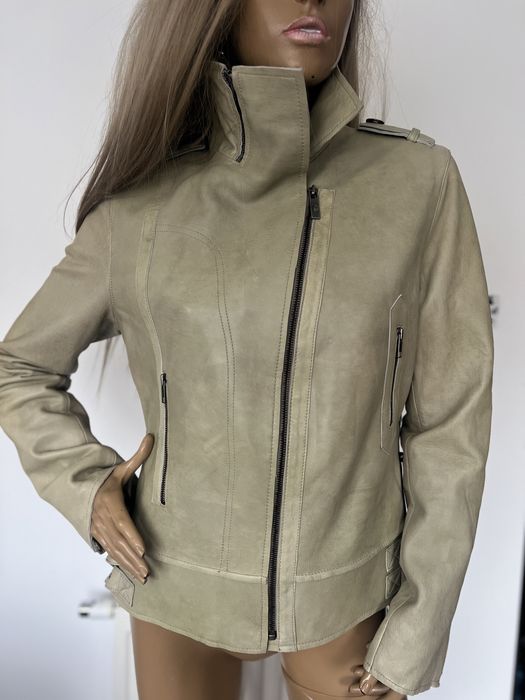Kurtka skórzana damska goosecraft biker XL beż