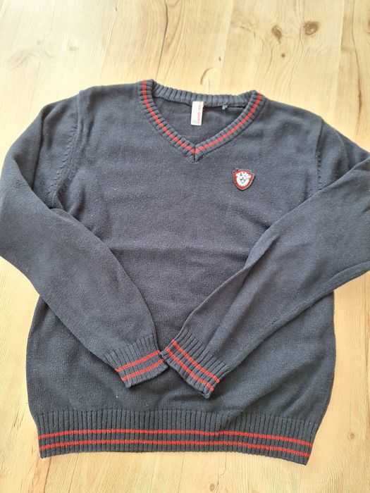 Sweter galowy granatowy chłopak rozmiar 146