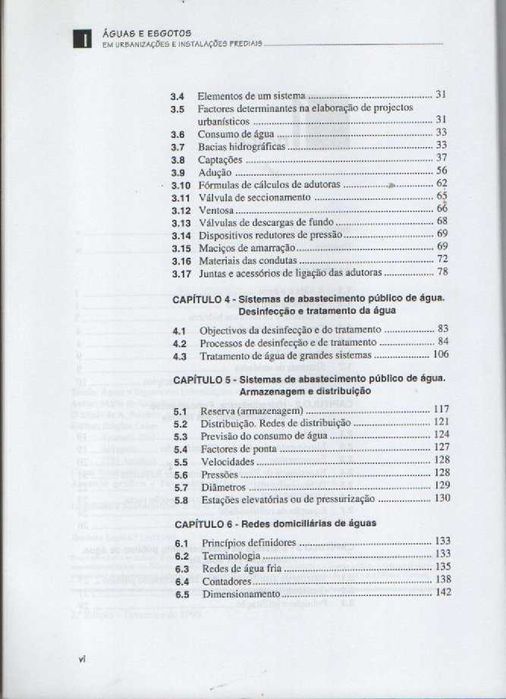 Águas e Esgotos em Urbanizações e Instalações Prediais