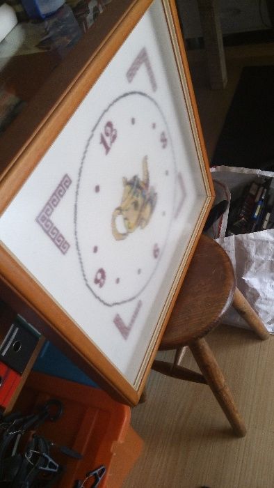 Relógio/Quadro em ponto cruz cozinha, sala jantar