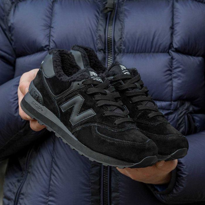Унисекс зимние замшевые кроссовки New Balance 574 Winter Fur ню беланс
