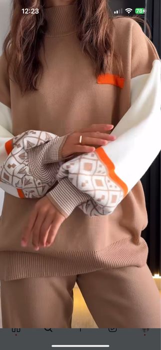 Комтюм теплий трикотаж з орнаментом