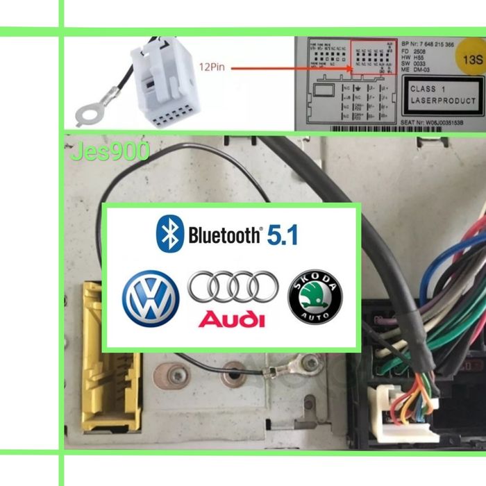 Bluetooth 5.1 VW Audi Skoda Seat RNS RCD 300 310 510 Delta Concert