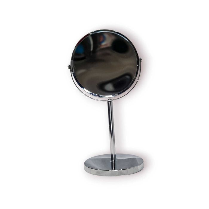 Espelho Mesa Dupla Face Metal Cromado
