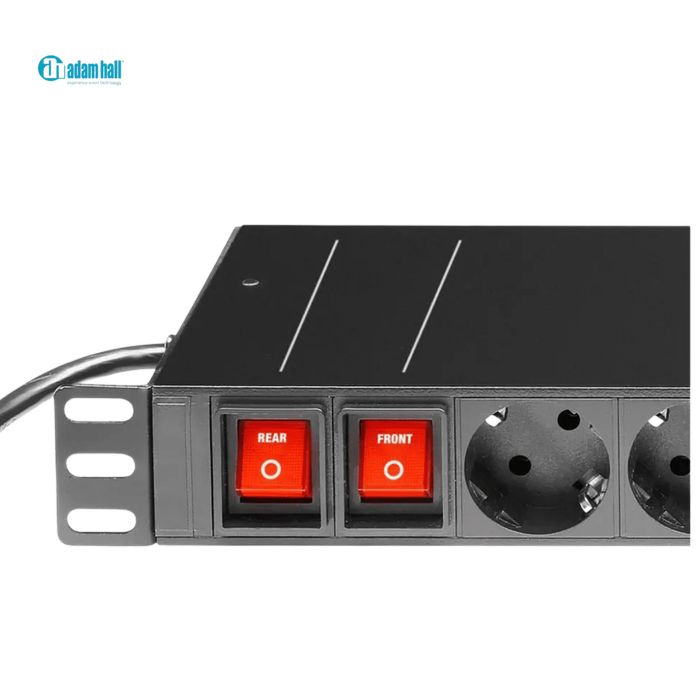 ADAM HALL 874716 Base de régua de Rack 19' com 16 fichas