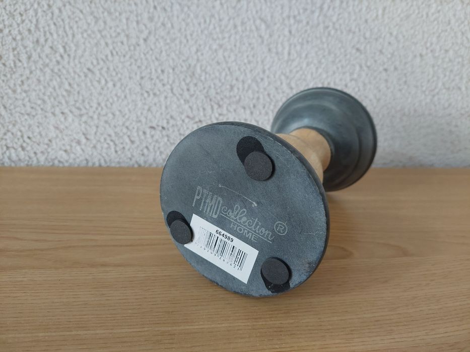 Candelabro em madeira epedra sabão  PTMD