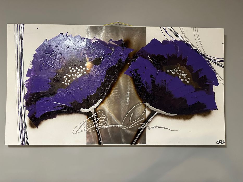 Quadro decorativo pintado à mão 110x60cm