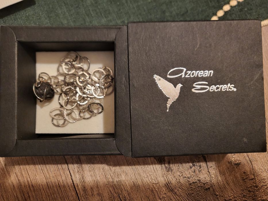 Colar de prata c/pedra