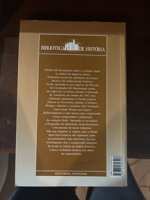 Livro Os Crematórios de Auschwitz de Jean-Claude Pressac