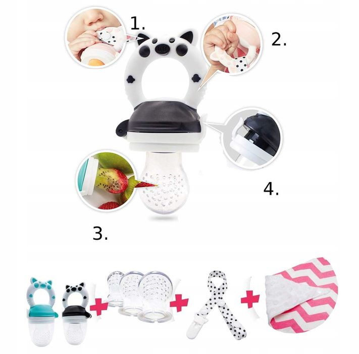 Silikonowy Gryzak Do Podawania Owoców i Warzyw 4m+