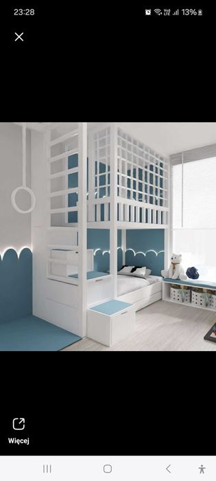 Łóżka na antresoli zabudowy z drewna