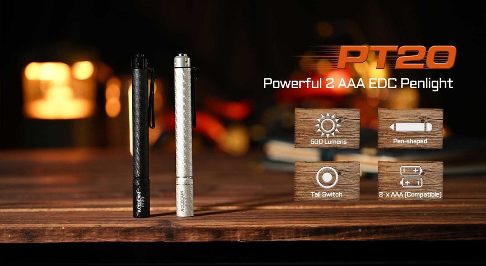 ACEBEAM PT20 Ліхтар у Формі Ручки (500 Люмен, 80 Метрів - Type-C)