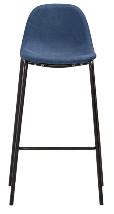 Cadeiras de bar 4 pcs tecido azul