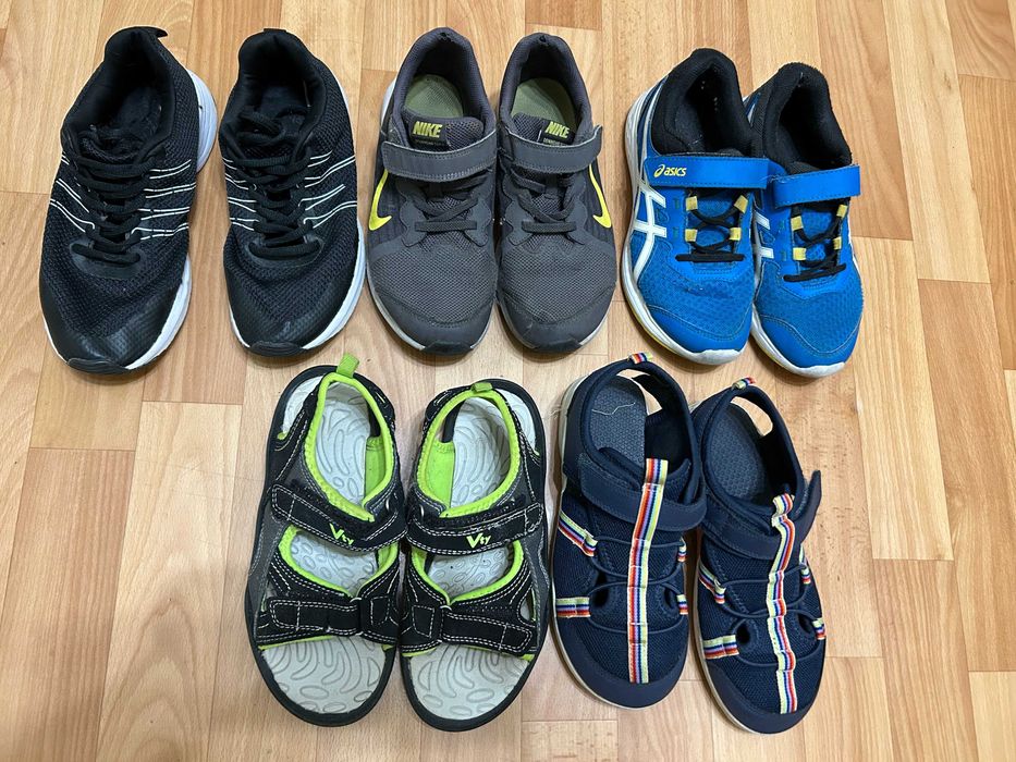 Кроссовки и сандалии для мальчика 34-35 р 21,5-22см  Nike  asics