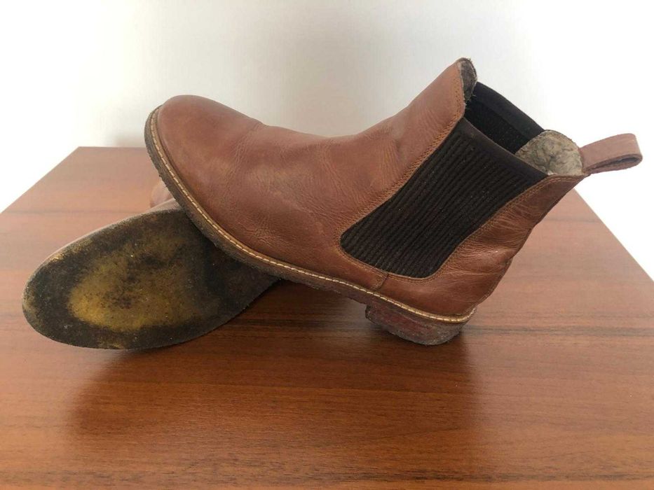 Buty damskie botki damskie ocieplane sztyblety brązowe skórzane