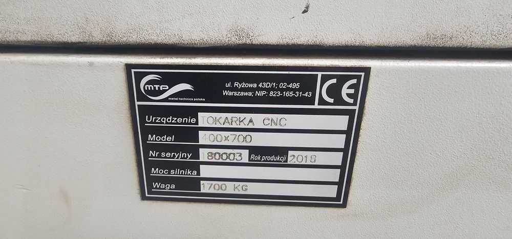 Tokarka CNC 400x700