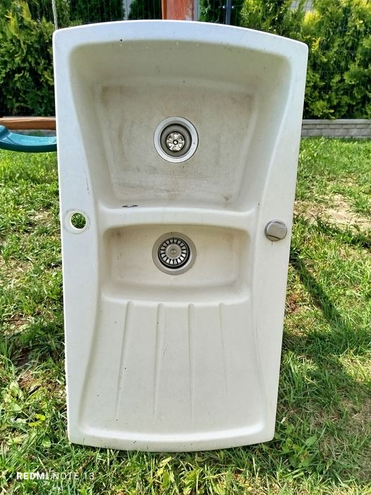 Zlew granitowy dwukomorowy