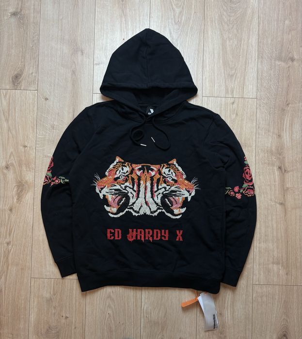 Ed Hardy Tiger Nowa Męska M/L Bluza z kapturem Hoodie Y2K Opium Streetwear