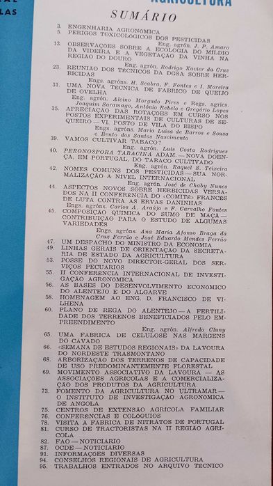 Agricultura 1963 Direção Geral Serviços Agrícolas