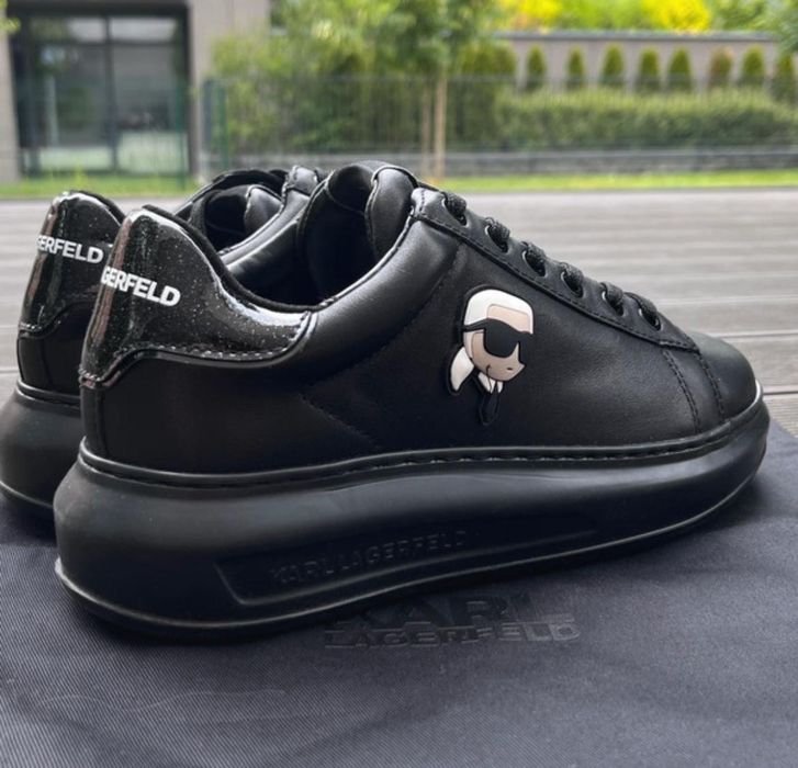 Karl lagerfeld cale czarne buty meskie skorzane obuwie karl lagerfeld