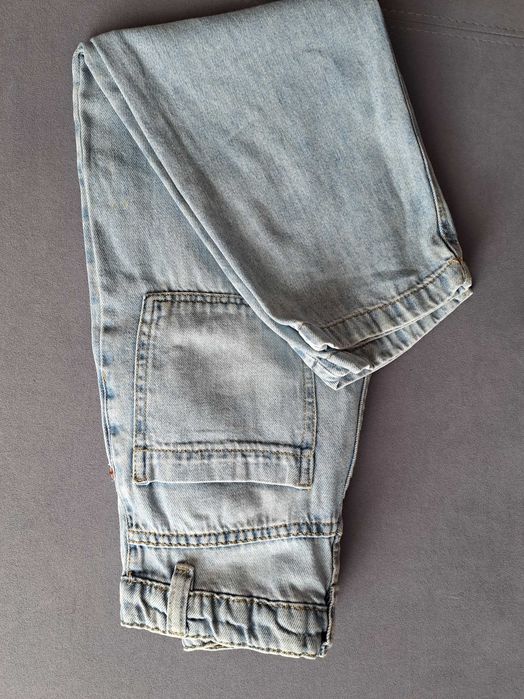Jeansy spodnie jeansowe Zara straight 9 lat 134 cm, bawełna, proste.
