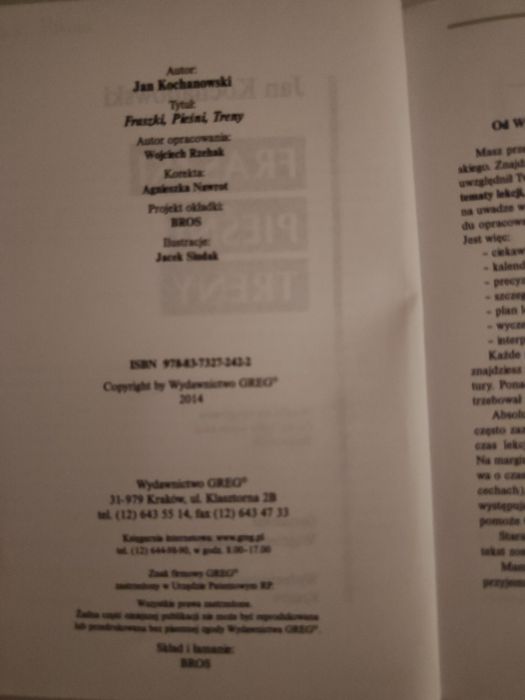 Fraszki pieśni i treny
