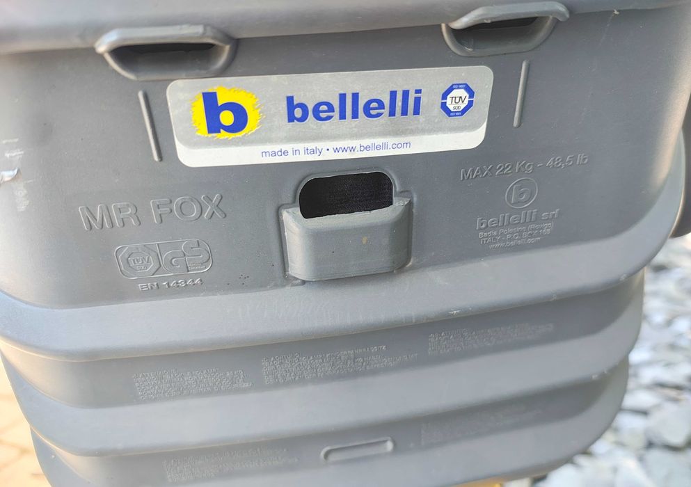 Fotelik na rower BELLELLI MR FOX, do 22kg, regulowany, dwa uchwyty