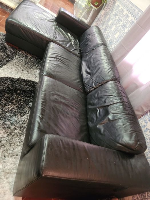 Vendo sofa em pele verdadeira