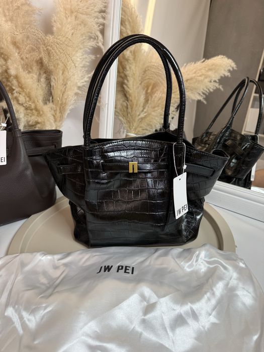Jw Pei Hana Medium Tote Bag. Сумка jw коричневий чорний  колір