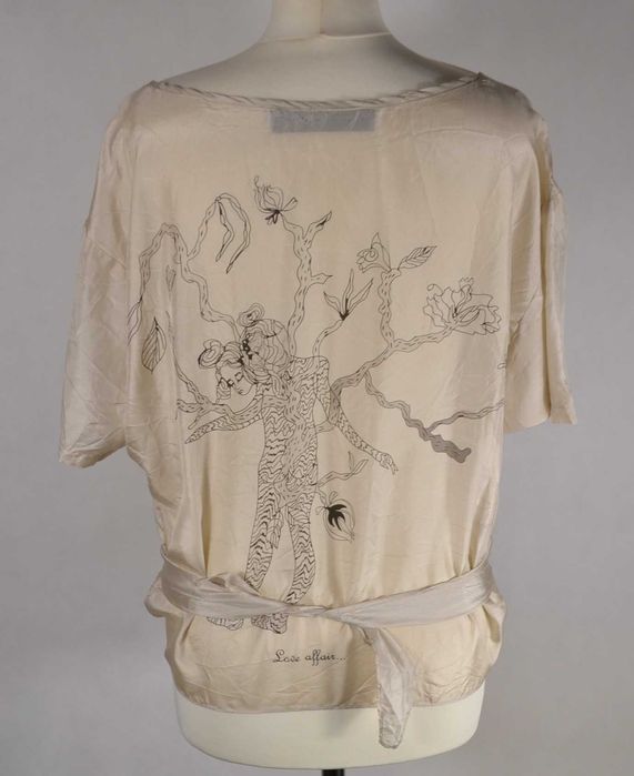 TUSNELDA Bloch Jedwabna Wiązana Bluzka Damska 36 Oryginalna Super Stan