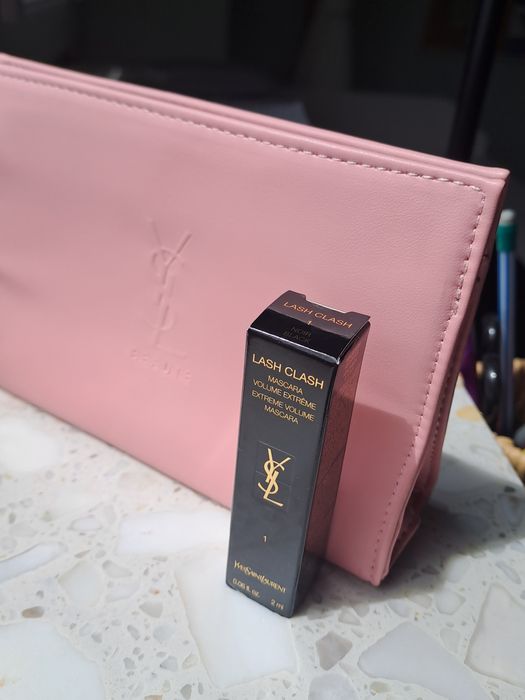 Kosmetyczka Yves Saint Laurent różowa Women Pouch Pink + Maskara YSL Lash Clash