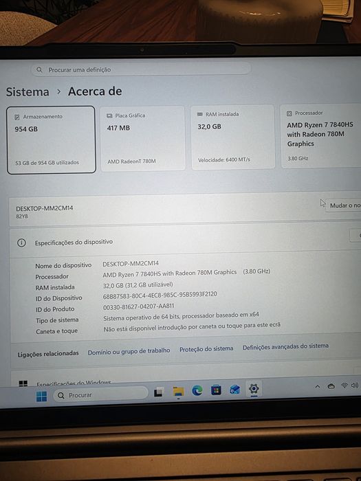 Lenovo Yoga Pro 7 Ryzen 7 32GB 1TB NOVO. Troca/Retoma. Fatura, Garantia, caixa, acessórios