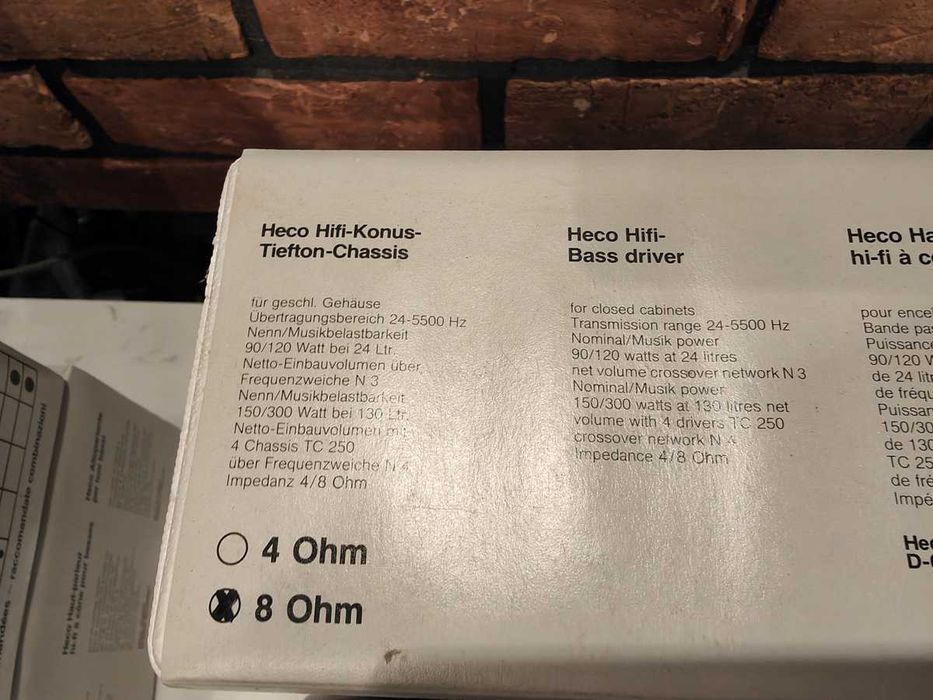 HECO TC 250 HECOMP ! Głośniki niskotonowe 25cm ! Nowe