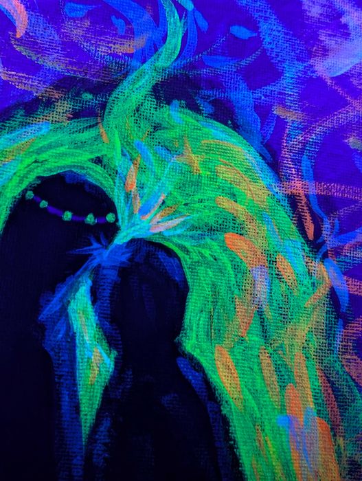 Obraz neonowy UV fluorescencyjny rękodzieło Warszawa