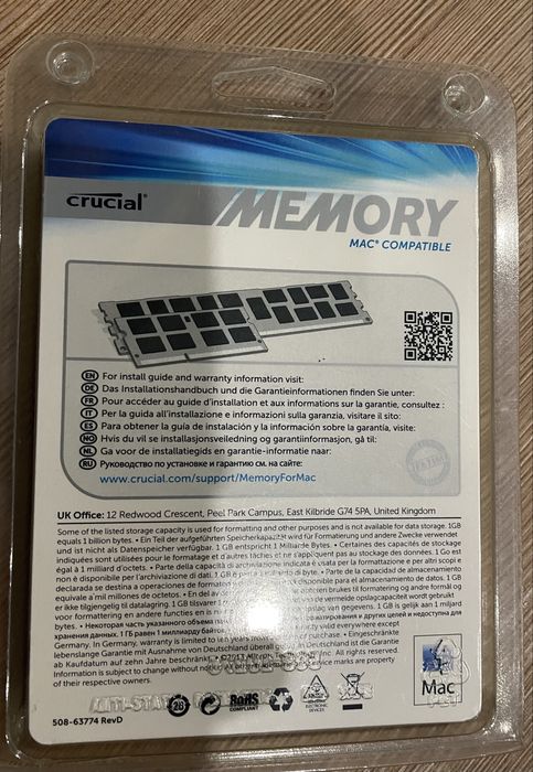 Память 4Gb DDR3L-1066 совместима с Mac