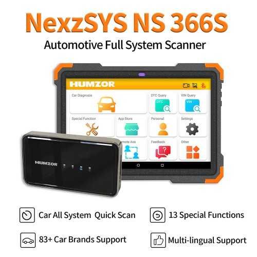 Maquina diagnosticos OBD para carros HUMZOR NEXZSYS NS366S Tablet