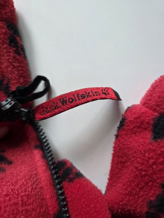 Jack Wolfskin vintage polar w łapki XXL czerwony rozpinany kurtka