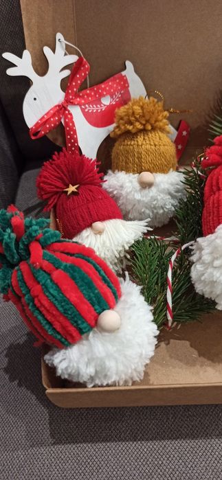 Gnomy, skrzaty na choinkę handmade