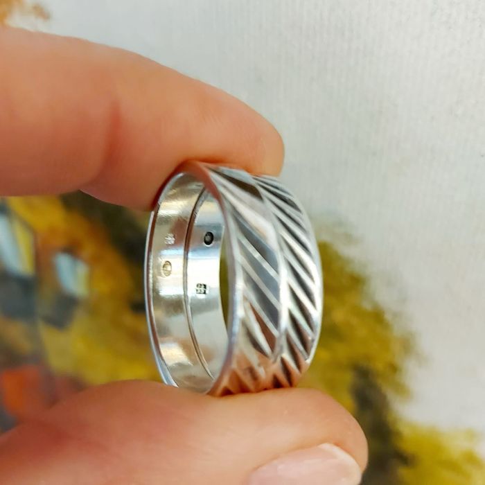 Srebrna obrączka spółdzielni Warmet, próba 1 (916).