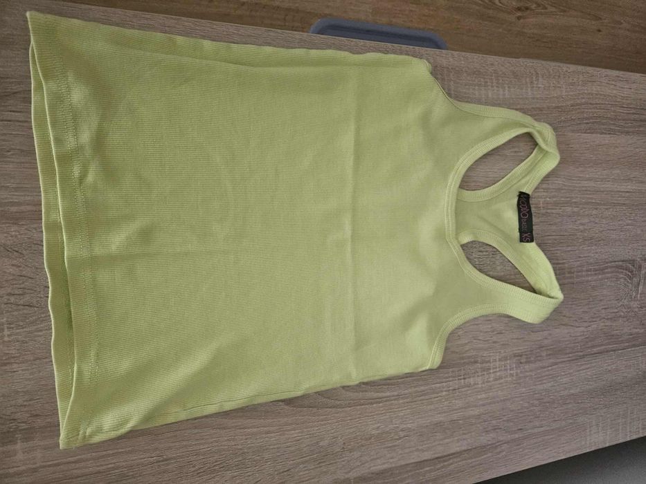 Bluzka koszulka na ramiączkach moodo Basic XS żółta zielona