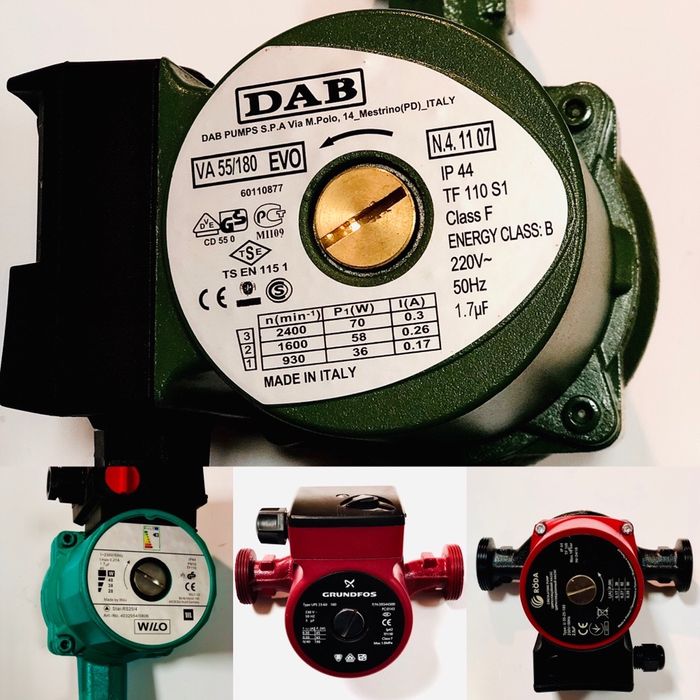 Циркуляционный насос EUROAQUA,GRUNDFOS,DAB,WILO.