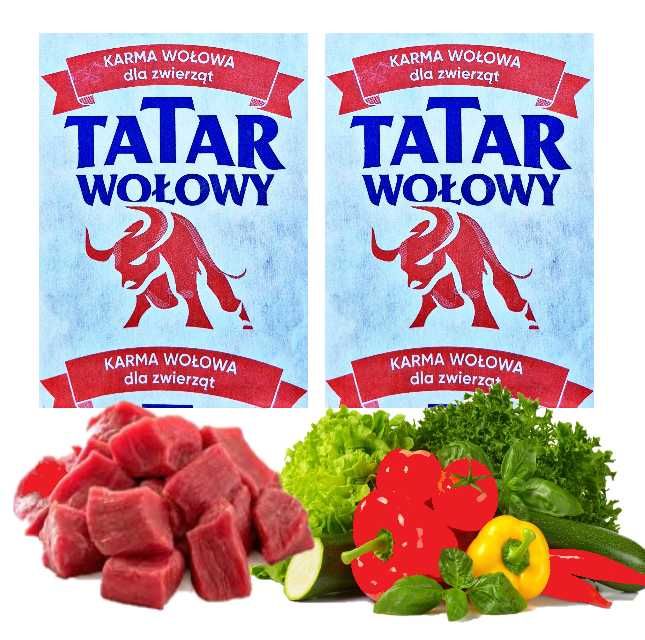 Wysyłka gratis! 28kg Mięso Tatar wołowy dla psa surowe mrożone BARF
