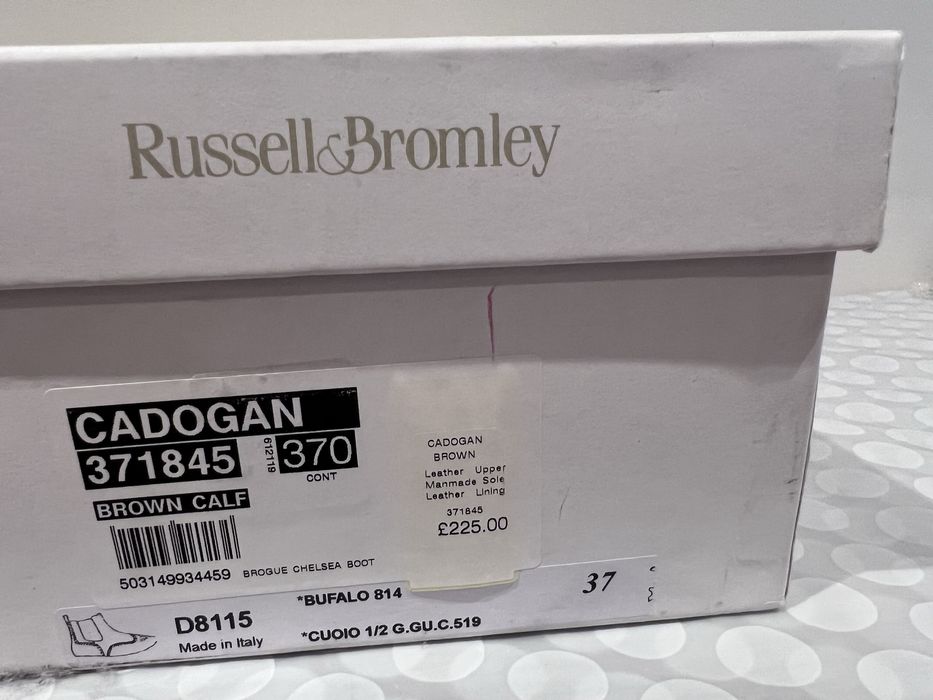 Russell & Bromley – BOND Low Ankle Chelsea Botki- brązowe- r. 37/UK 4