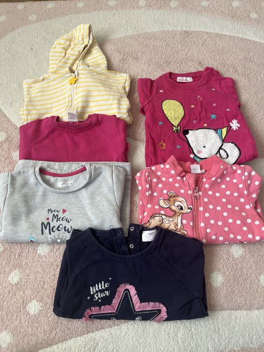 Giga paka 86 92 bluzy legginsy jeansy koszulki sukienki pizamki