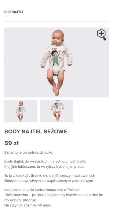 Jak Nowe polskie Body z długim rękawem "bajtel" Gryfnie 68