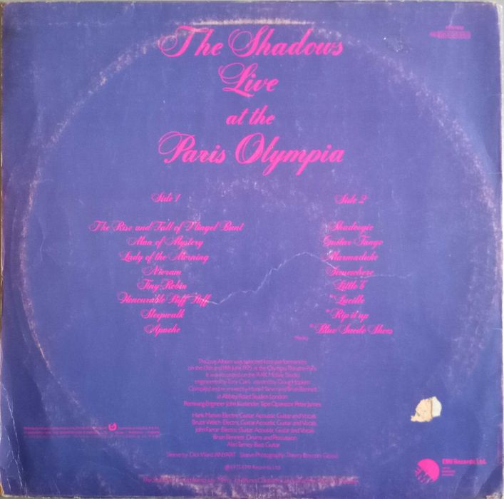 Shadows	- - - - -	Live At The Paris Olympia	- - - - -	LP