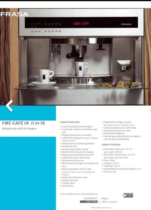 Maquina cafe frasa encastre