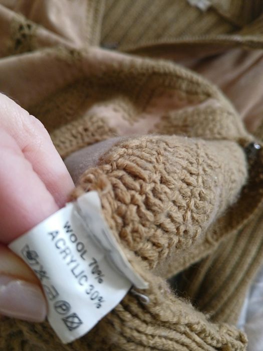 Casaco de malha e tipo camurça, tamanho XL/XXL