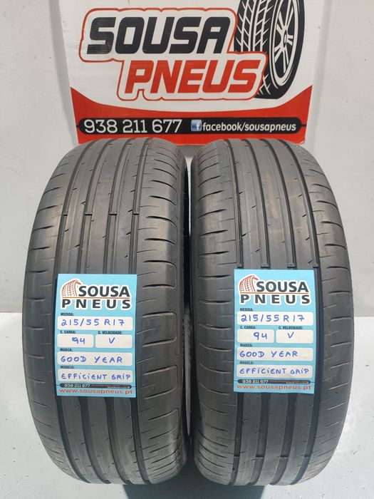 2 pneus semi novos 215-55R17 Good Year - Oferta dos Portes